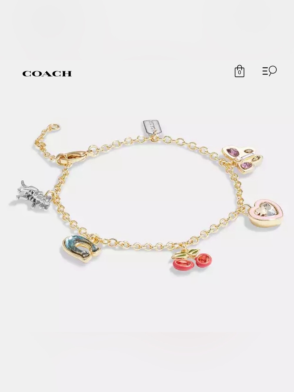 Coach Cherry Butterfly Charm Bracelet NWOT - Picture 12 of 12